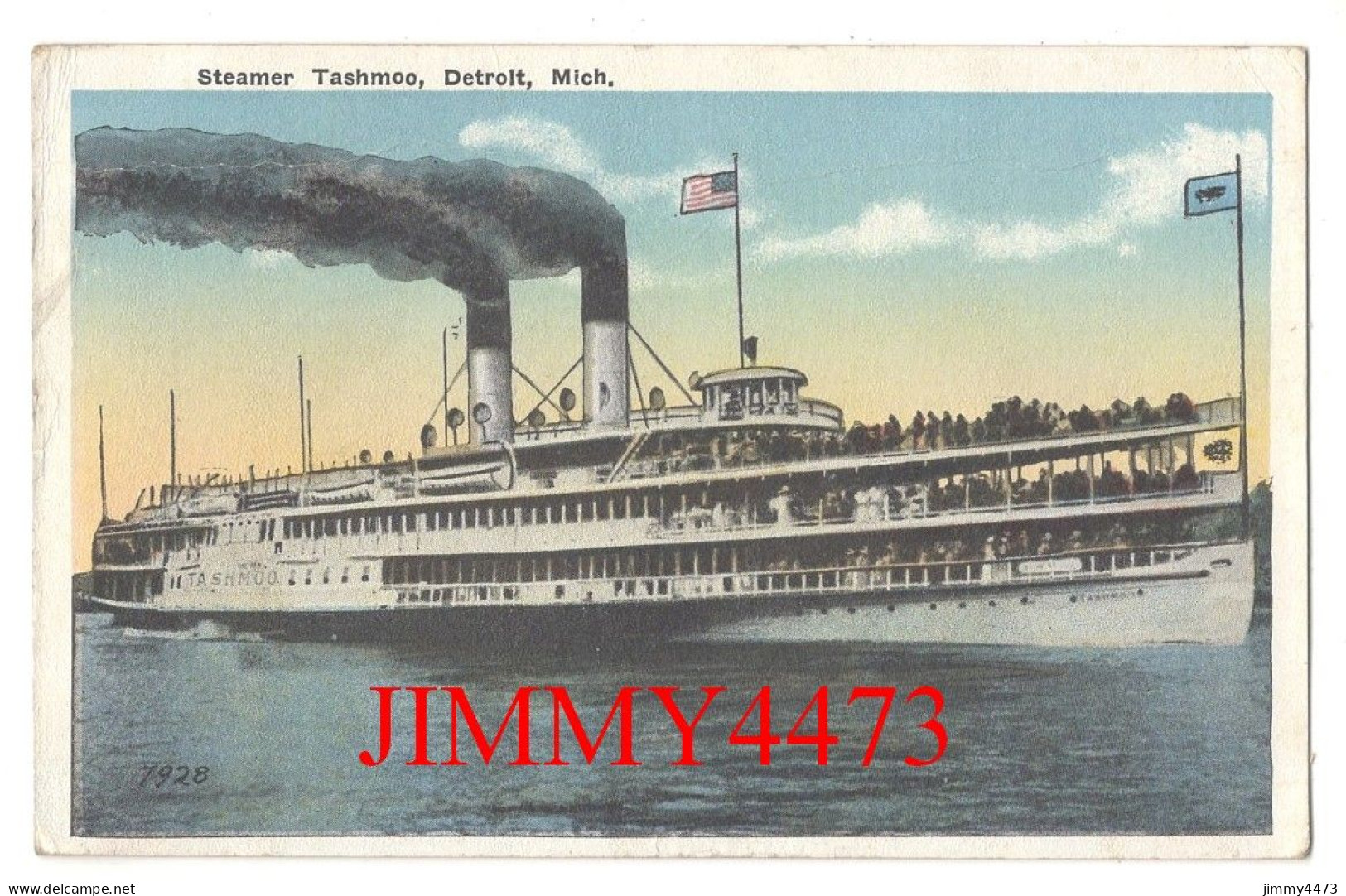 STEAMER " Tashmoo " - DETROIT , Michigan - Texte Au Dos - Piroscafi