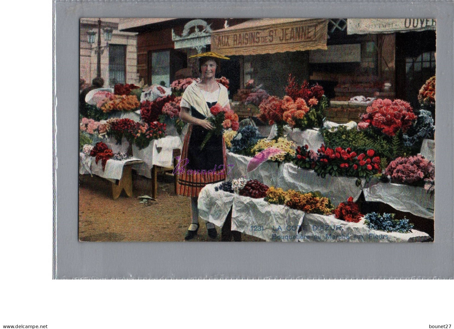 CPA - Une Jolie Fleuriste Bouquetiere Au Marché Aux Fleurs Aux Raisins De St Jeannet - Artisanat