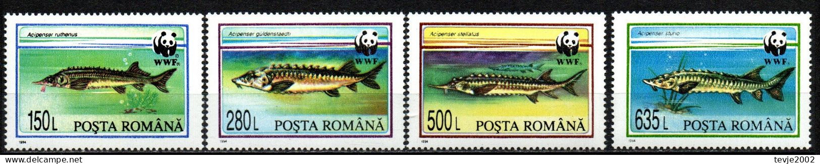 Rumänien 1994 - Mi.Nr. 5034 - 5037 - Postfrisch MNH - Tiere Animals Fische Fishes WWF - Fische