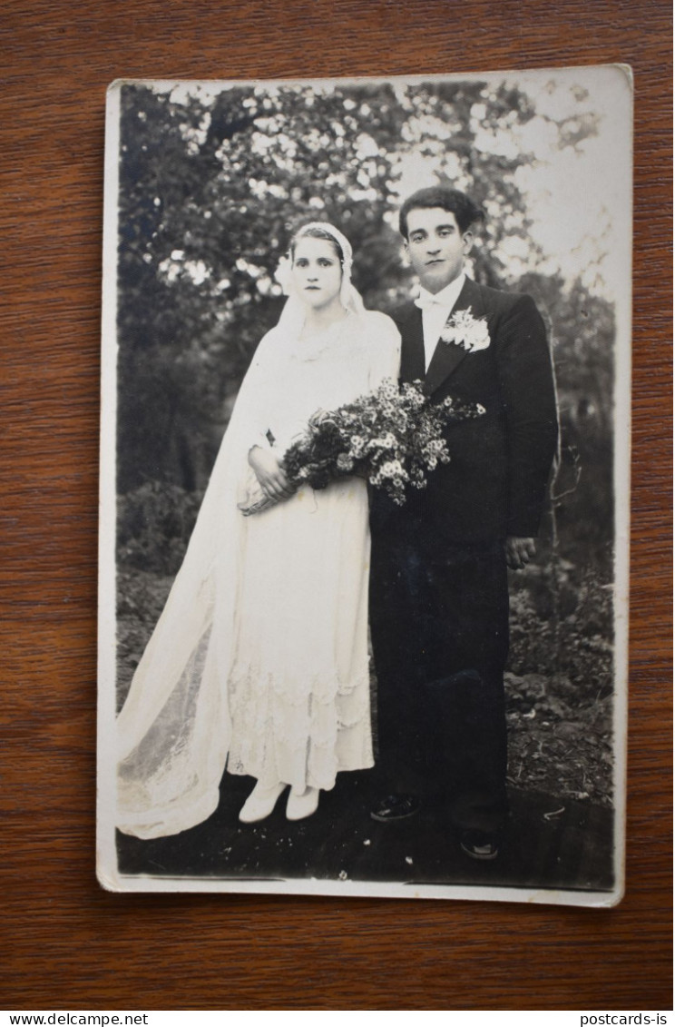 F1971 Photo Romania Bride Groom Wedding Couple 1936 - Photographs