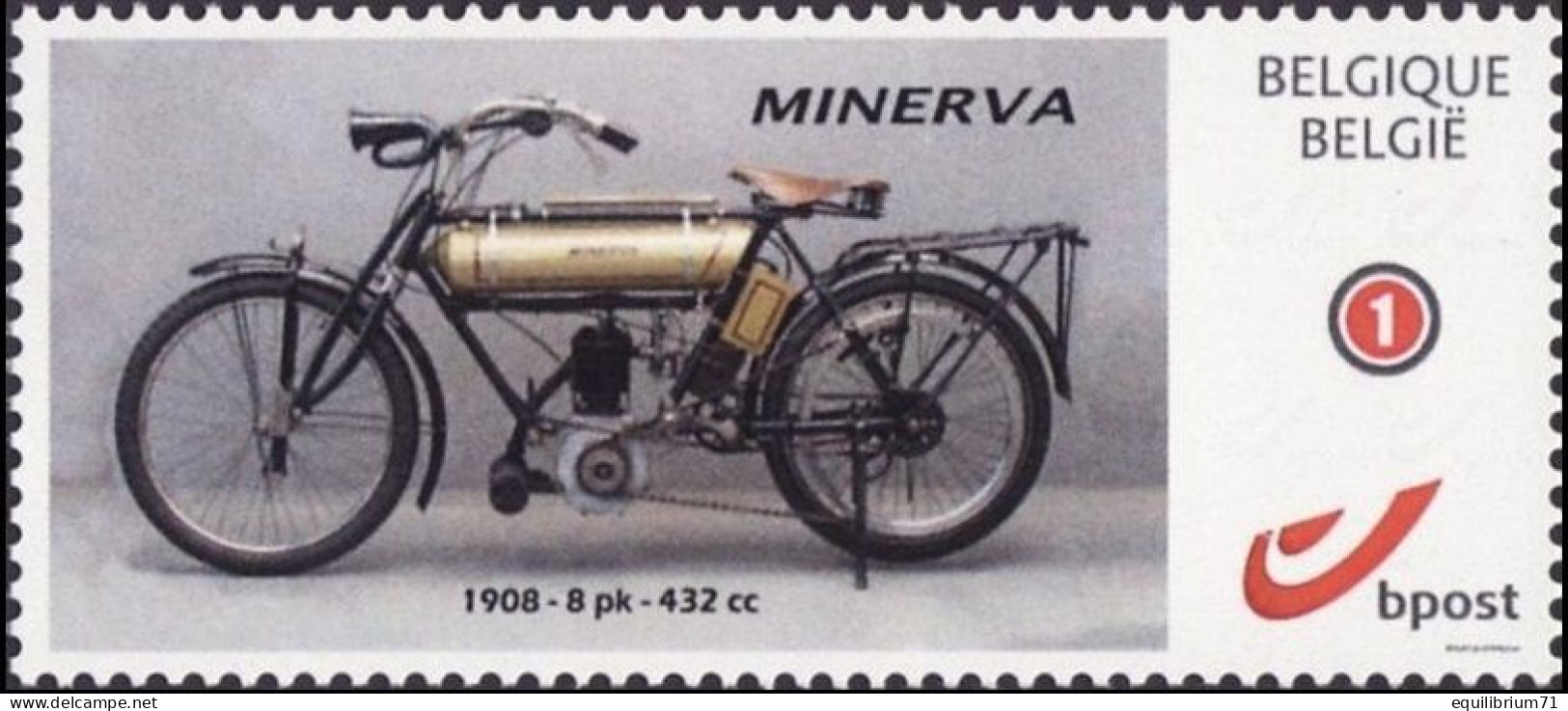 DUOSTAMP** / MYSTAMP** - Minerva - Moto / Motorfiets / Motorrad / Motorbike - 1908 - 8pk - 432cc - Mint