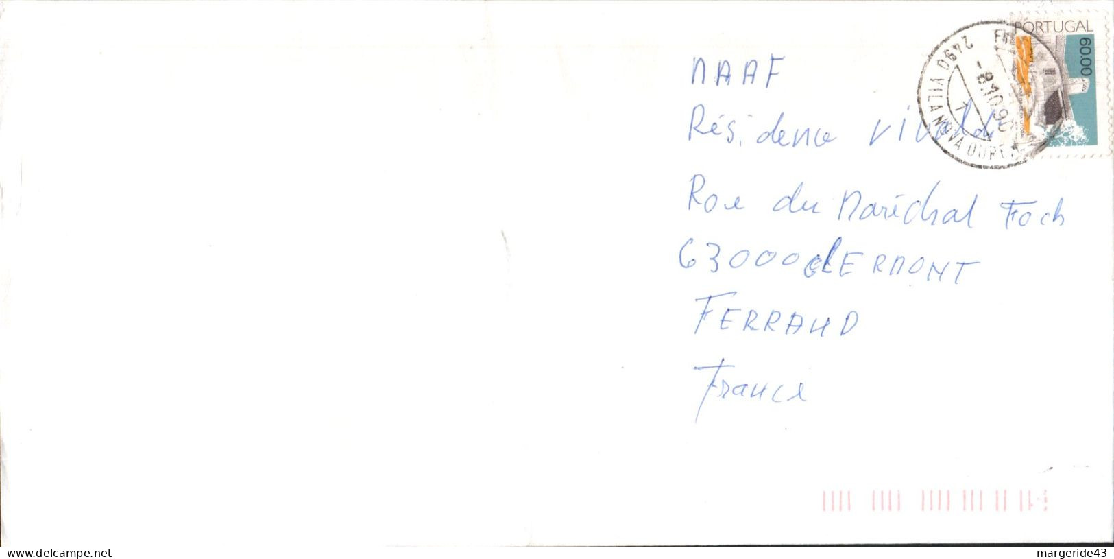 PORTUGAL SEUL SUR LETTRE POUR LA FRANCE 1990 - Storia Postale