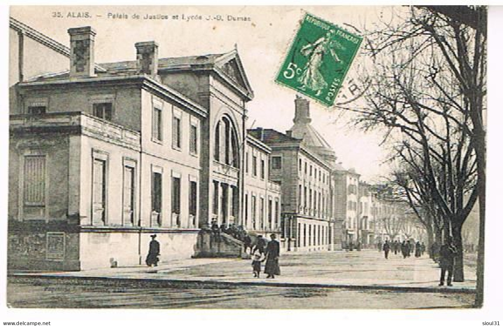 30 ALAIS ALES  PALAIS DE JUSTICE  ET  LYCEE  J. B.  DUMAS  1913 - Alès