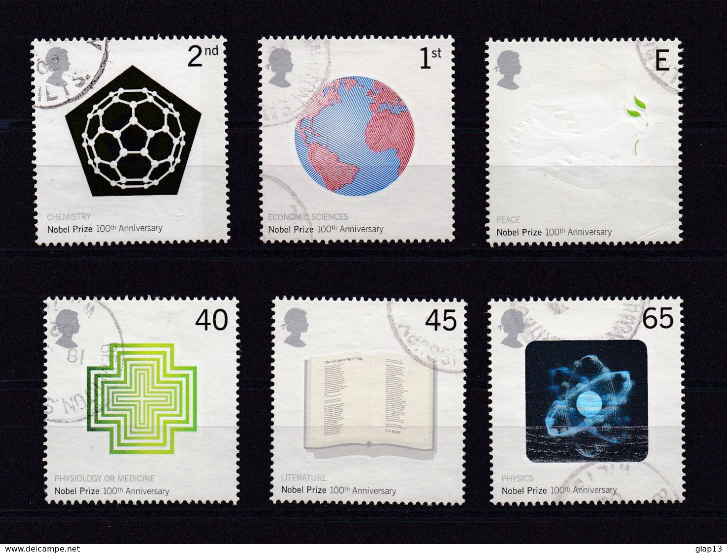 GRANDE-BRETAGNE 2001 TIMBRE N°2274/79 OBLITERE PRIX NOBEL - Used Stamps