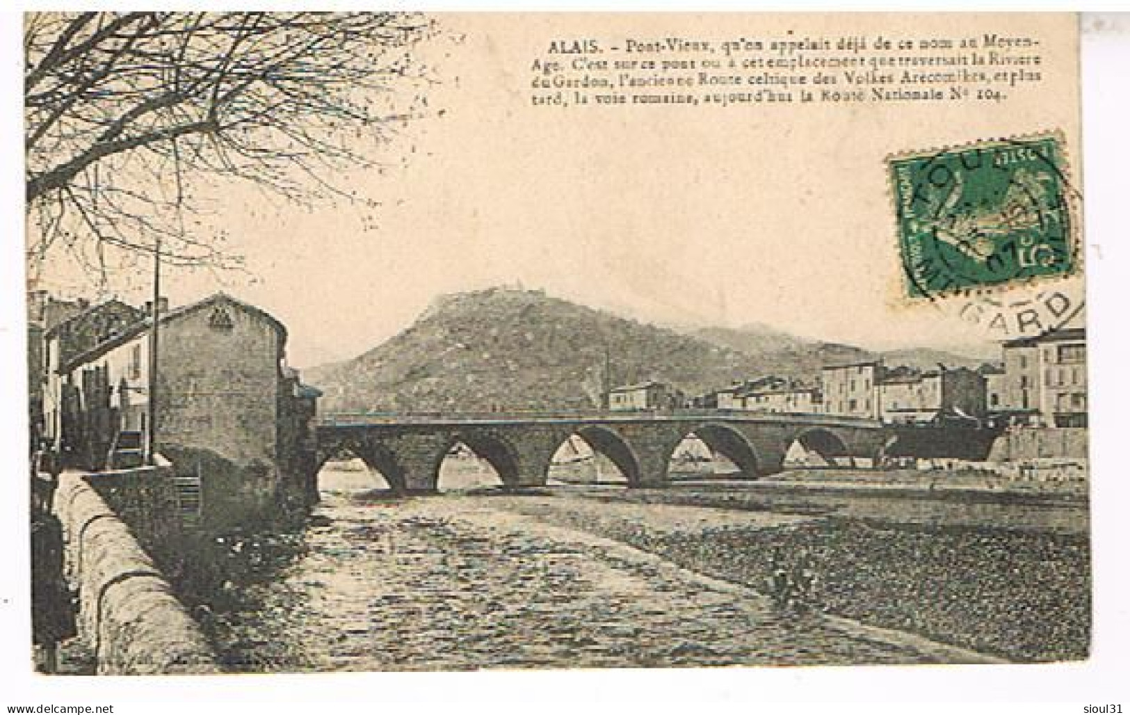 30 ALAIS ALES  VIEUX PONT  1907 - Alès