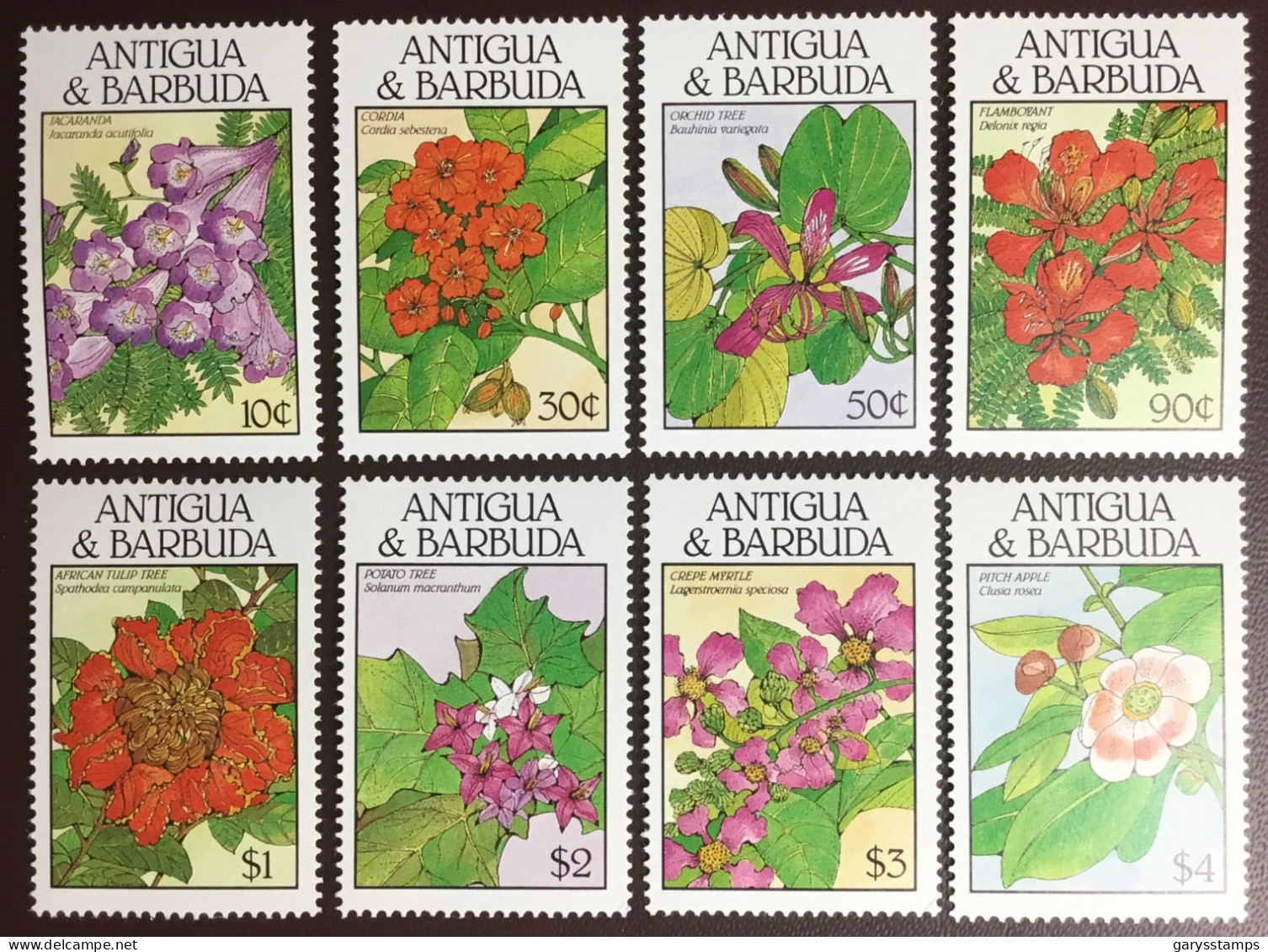 Antigua 1988 Flowering Trees MNH - Arbres