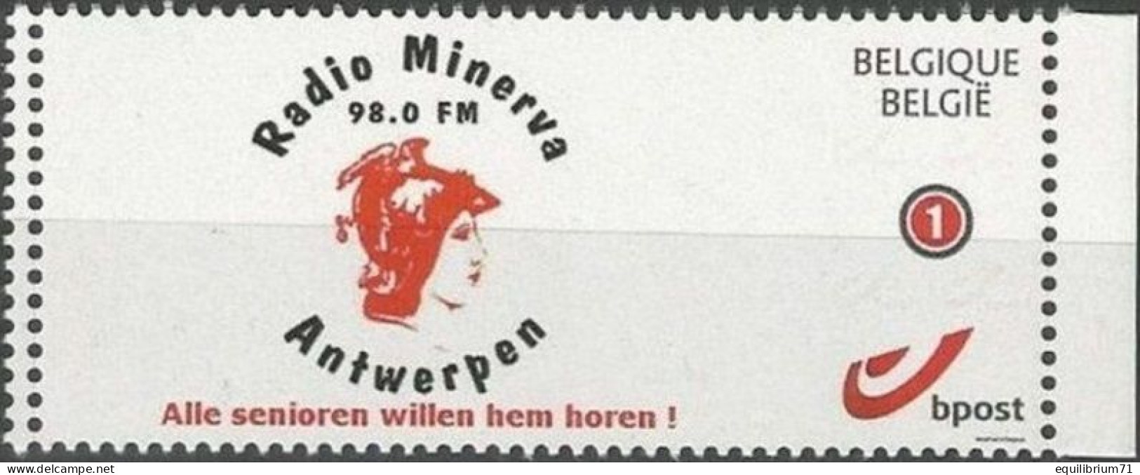 DUOSTAMP** / MYSTAMP** - Radio Minerva - Anvers / Antwerpen - Minerve - Athéna - Postfris