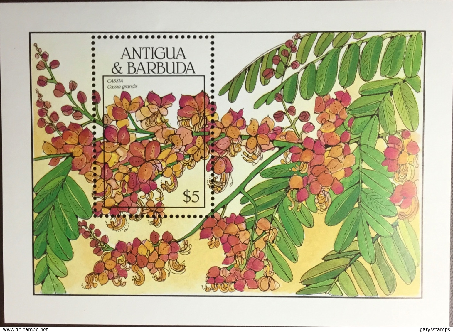 Antigua 1988 Flowering Trees Minisheet MNH - Árboles