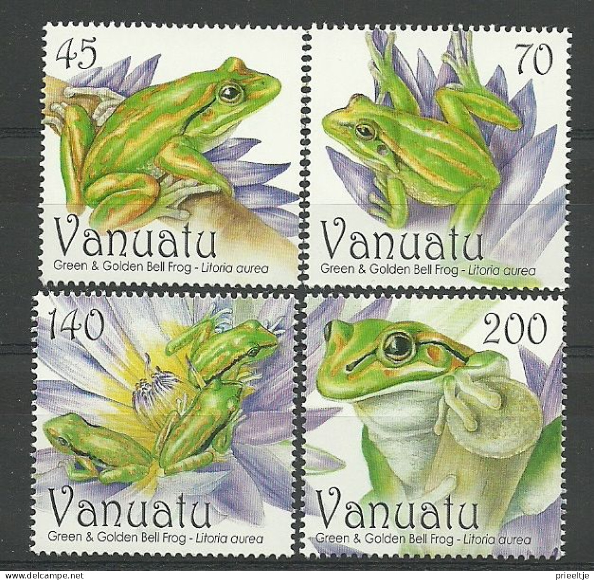 Vanuatu 2011 Green & Golden Bell Frog Y.T. 1392/1395 ** - Vanuatu (1980-...)