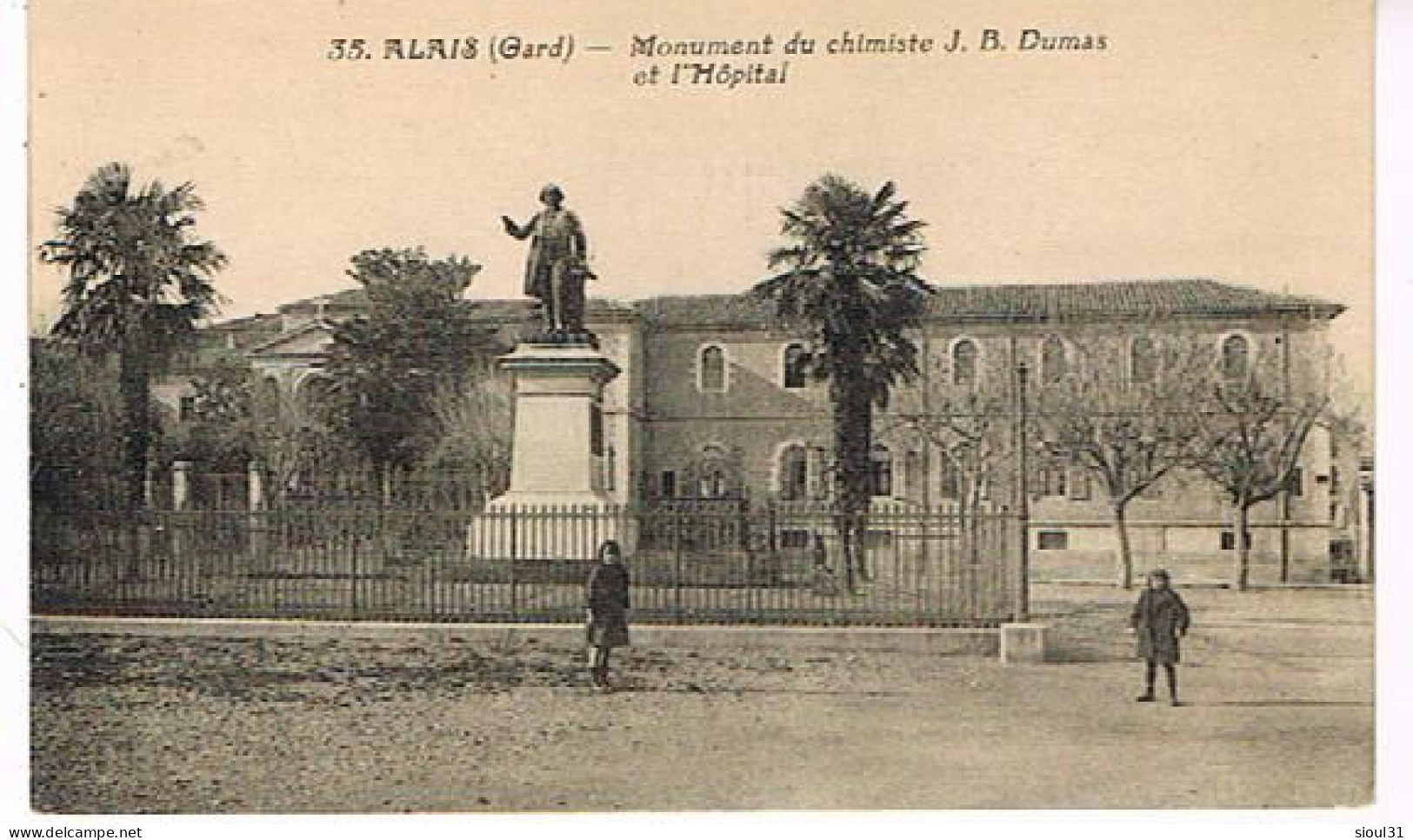 30 ALAIS ALES  MONUMENT DU CHIMISTE J. B. DUMAS ET  L HOPITAL - Alès