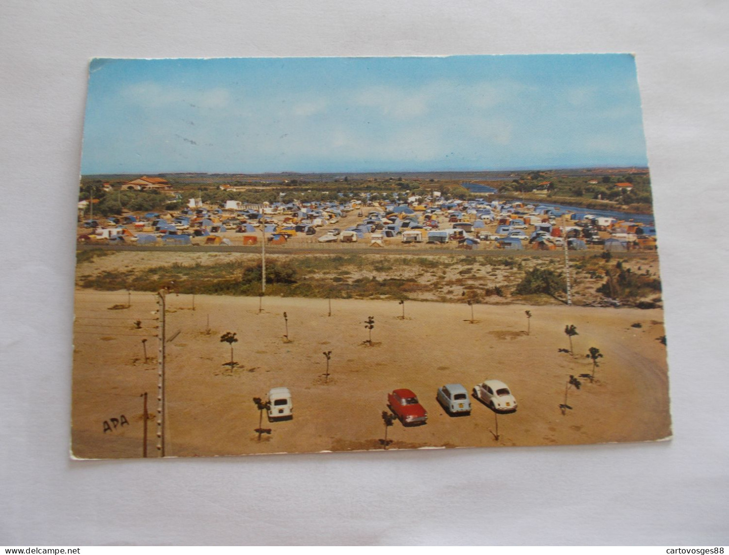 MARSEILLAN PLAGE ( 34 Herault )  VUE  PANORAMIQUE SUR LE CAMPING MUNICIPAL PRISE DE L HOTEL RESTAURANT LE CRABE 1970 - Marseillan