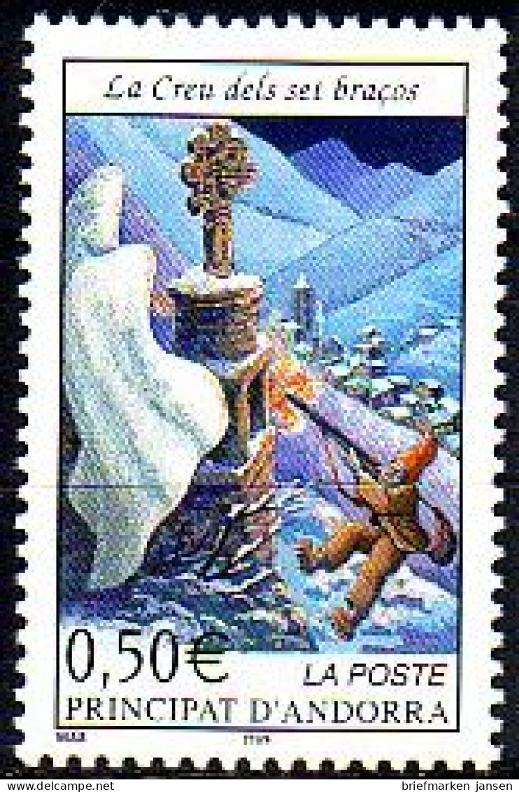 Andorra Frz. Mi.Nr. 582 Freim. Sagen + Leg., Das Siebenarmige Kreuz (0,50) - Sonstige & Ohne Zuordnung