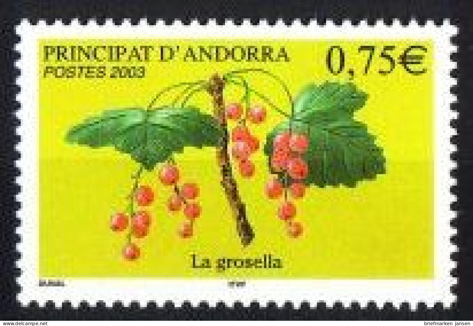 Andorra Frz. Mi.Nr. 605 Rote Johannisbeere (0,75) - Other & Unclassified