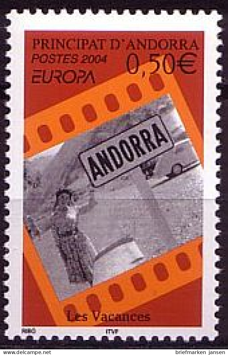 Andorra Franz Mi.Nr. 615 Europa 2004: Ferien - Touristin (0,50) - Otros & Sin Clasificación