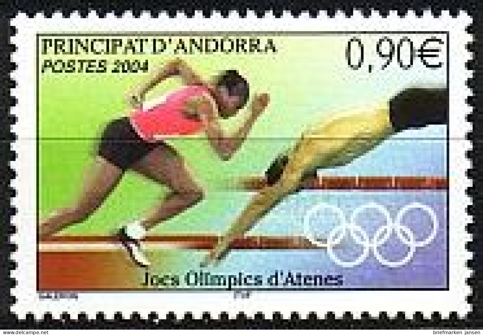 Andorra Franz Mi.Nr. 619 Olympische Sommerspiele: Laufen, Schwimmen (0,90) - Andere & Zonder Classificatie