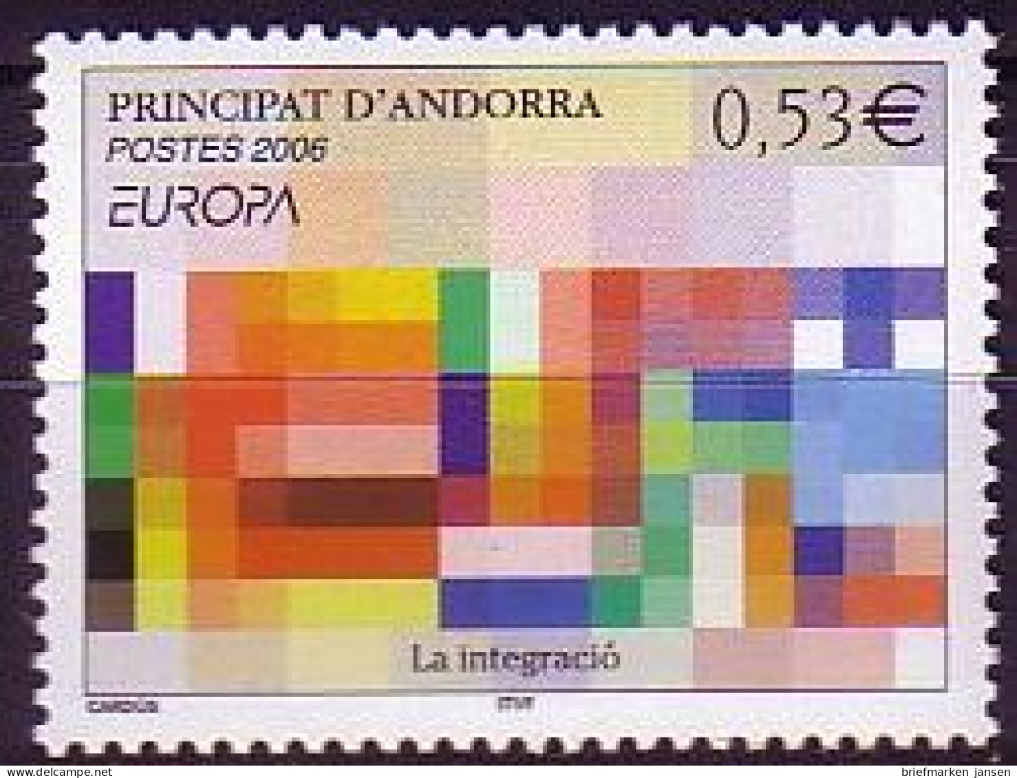 Andorra Franz Mi.Nr. 648 Europa 06, Flaggen Als Mosaik (0,53) - Autres & Non Classés