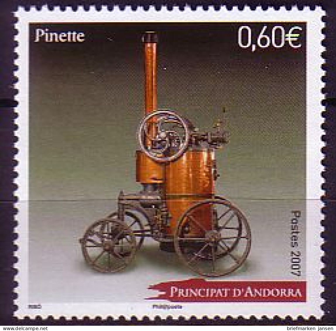 Andorra Franz Mi.Nr. 664 Automobile, Pinette (1885) (0,60) - Other & Unclassified