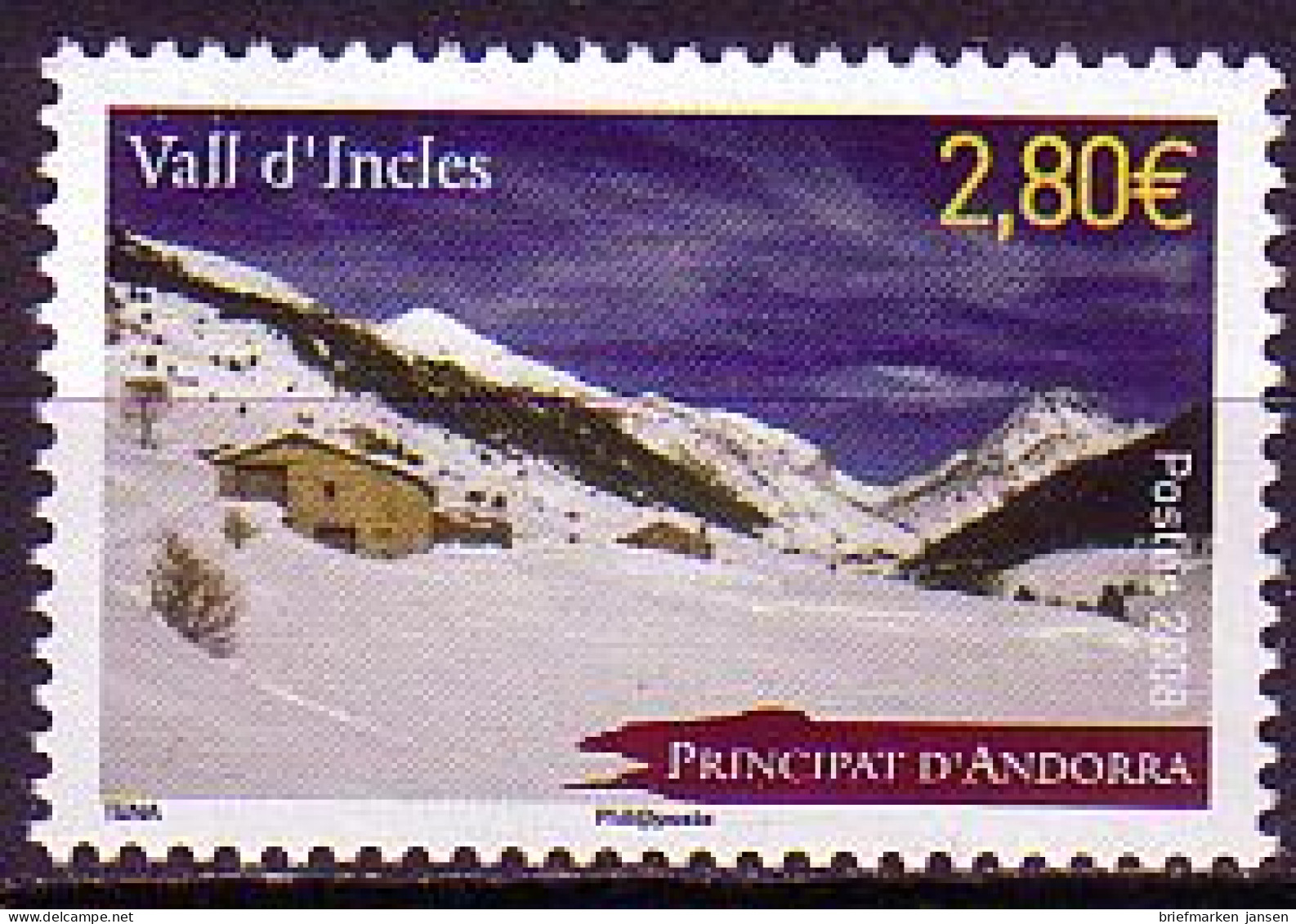 Andorra Franz Mi.Nr. 682 Tourismus, Incles-Tal (2,80) - Altri & Non Classificati