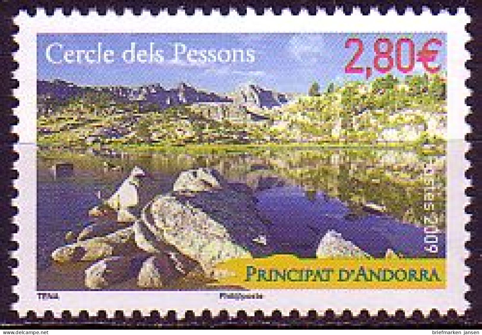 Andorra Franz Mi.Nr. 697 Tourismus, Bergregion Cercle Dels Pessons (2,80) - Andere & Zonder Classificatie