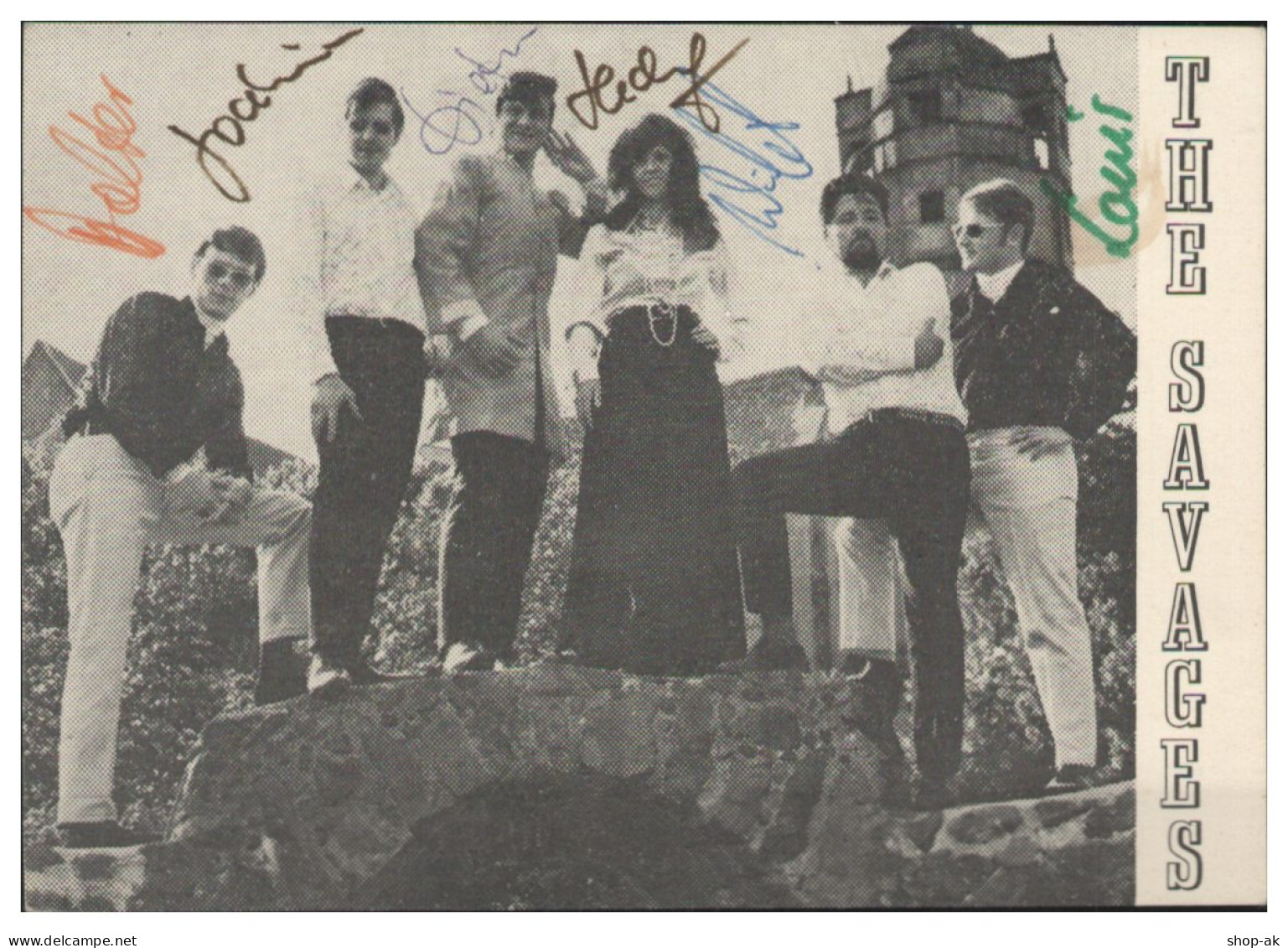 Y28769/ Ther Savages  Beat- Popgruppe  Autogramme Autogrammkarte 60er Jahre - Autographes