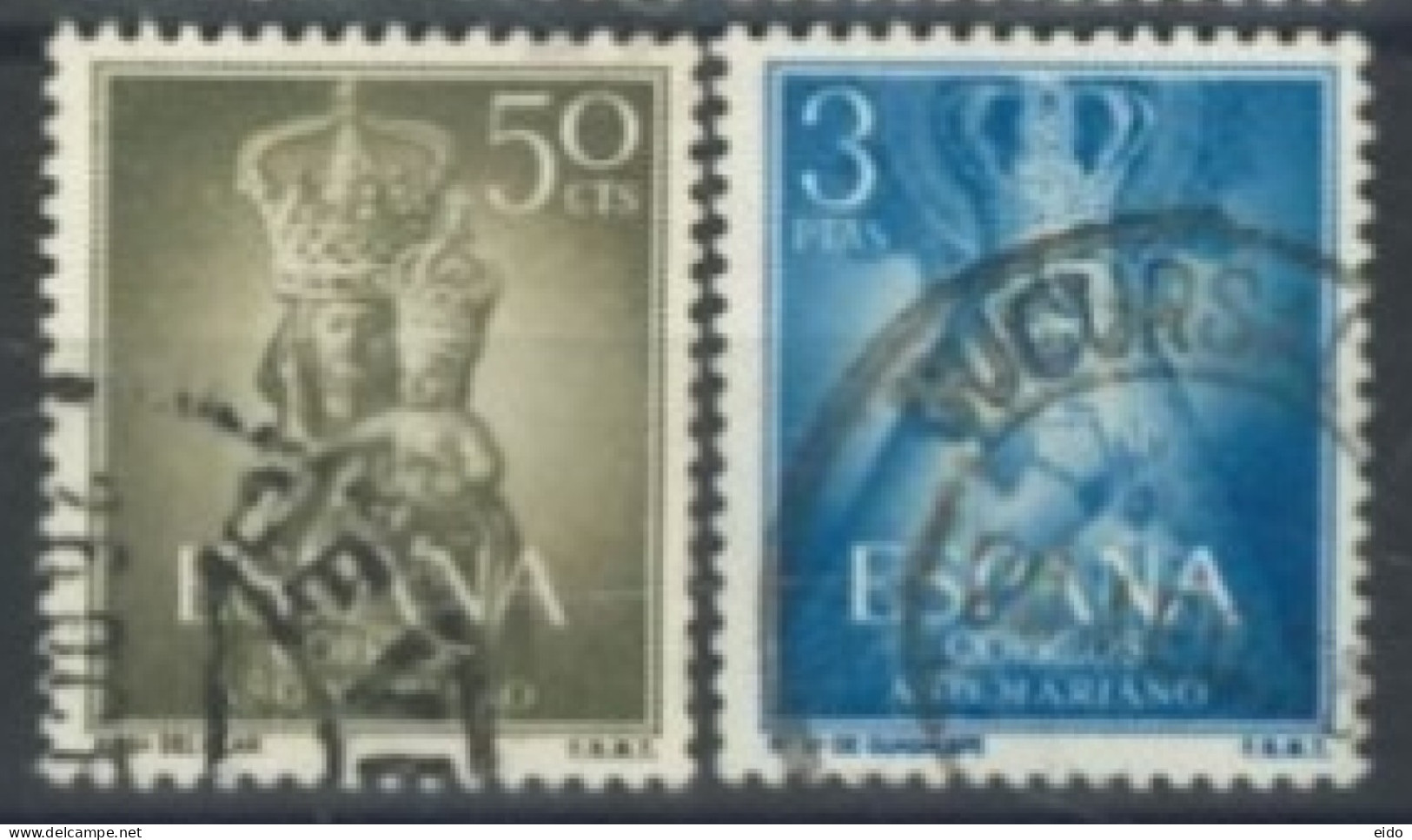 SPAIN, 1954, VIRGINS STAMPS SET OF 2, USED. - Usados