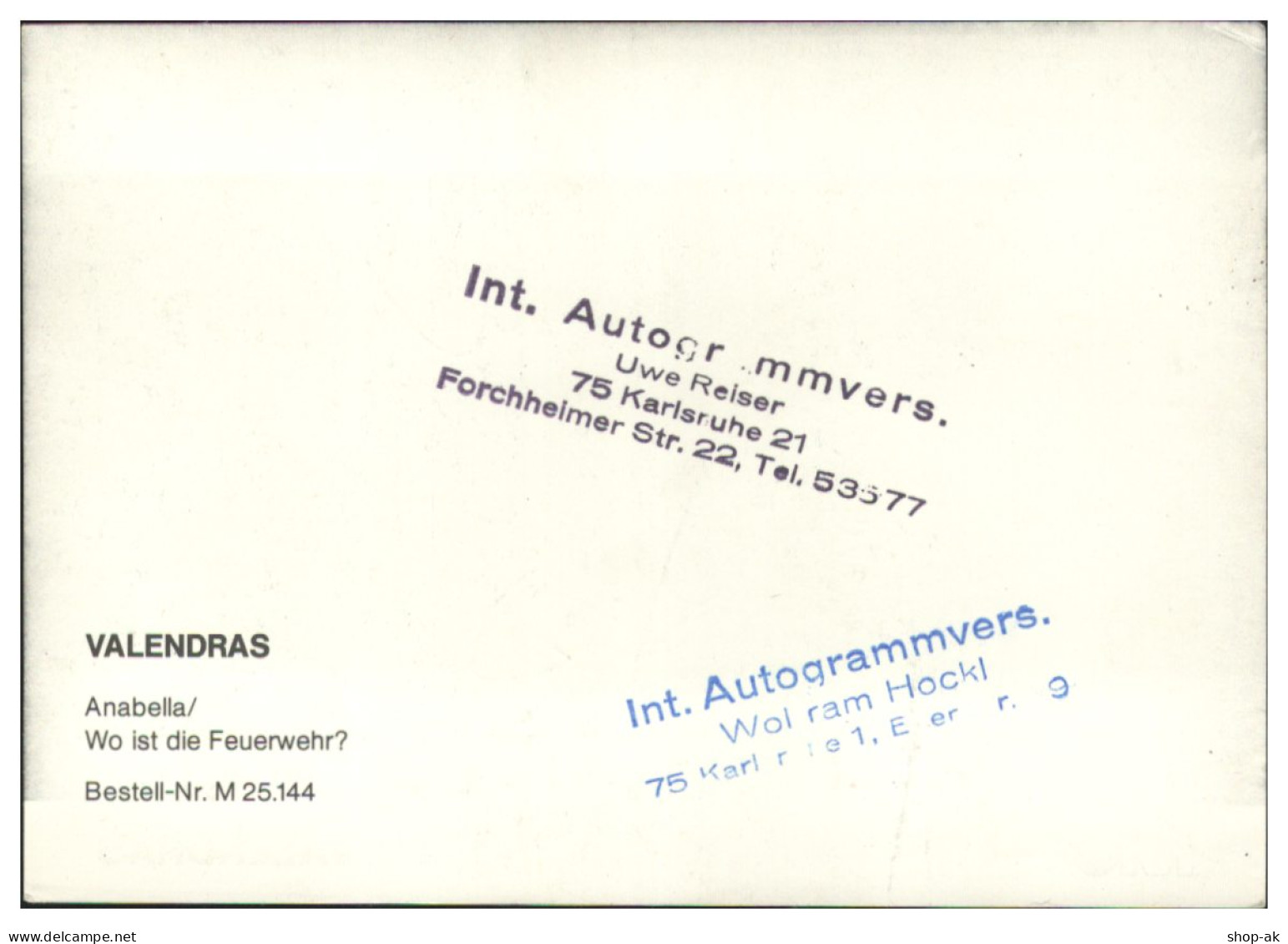Y28666/ The Valendras Beat- Popgruppe Autogramme Autogrammkarte 60er Jahre - Handtekening