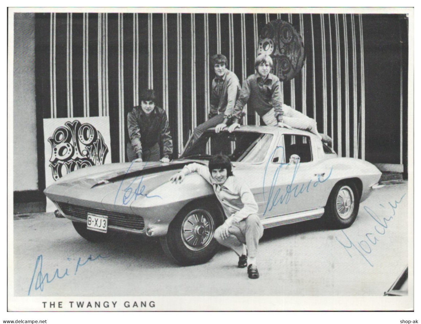 Y28668/ The Twangy Gang Aus Berlin Mit Corvette Autogramme Beat- Popgruppe 60er - Autógrafos