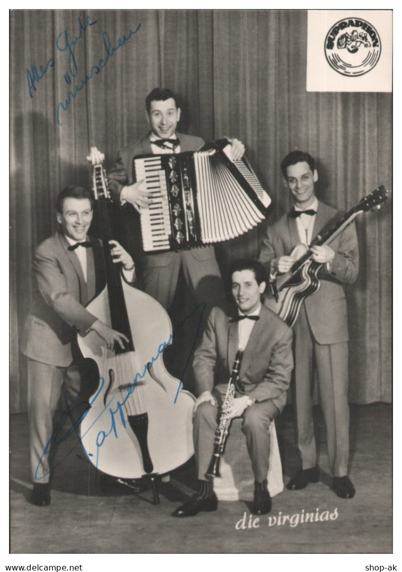 Y28660/ Die Virginias Musikkapelle  Autogramme  Autogrammkarte 60er Jahre - Sänger Und Musikanten