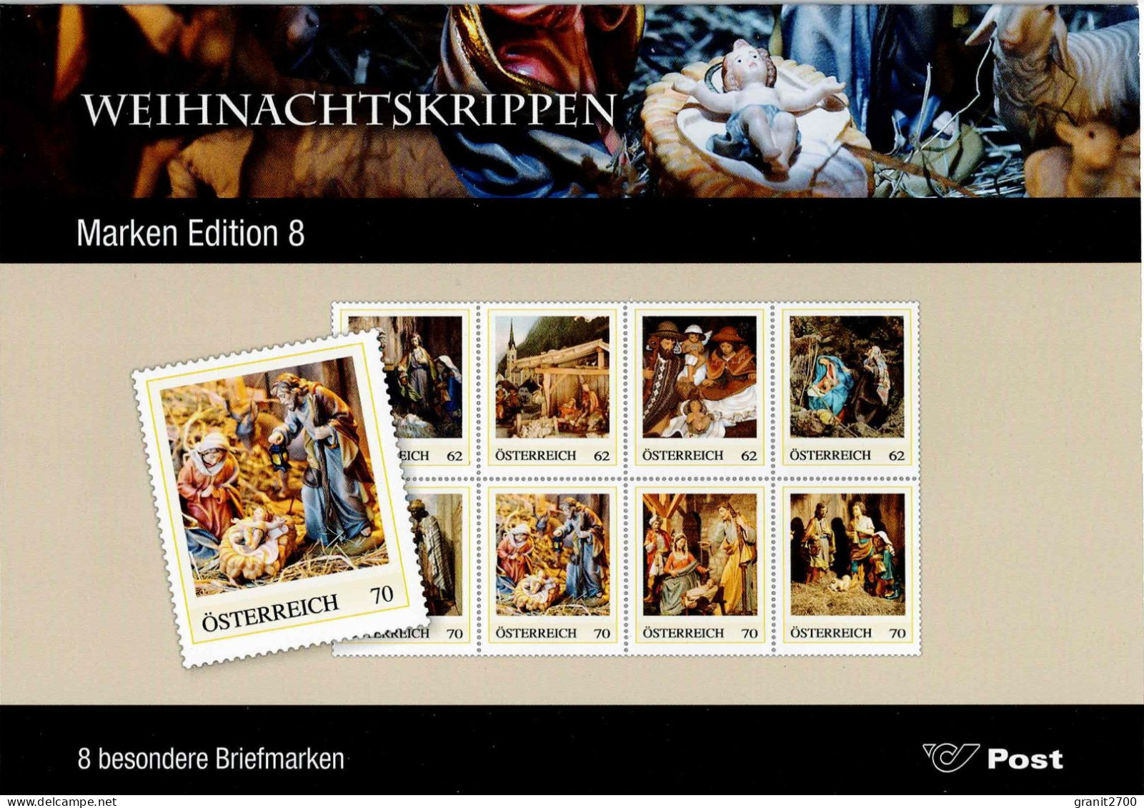 PM  Bogen Weihnachtskrippen  - Marken Edition 8    Lt. Scan Postfrisch - Personalisierte Briefmarken