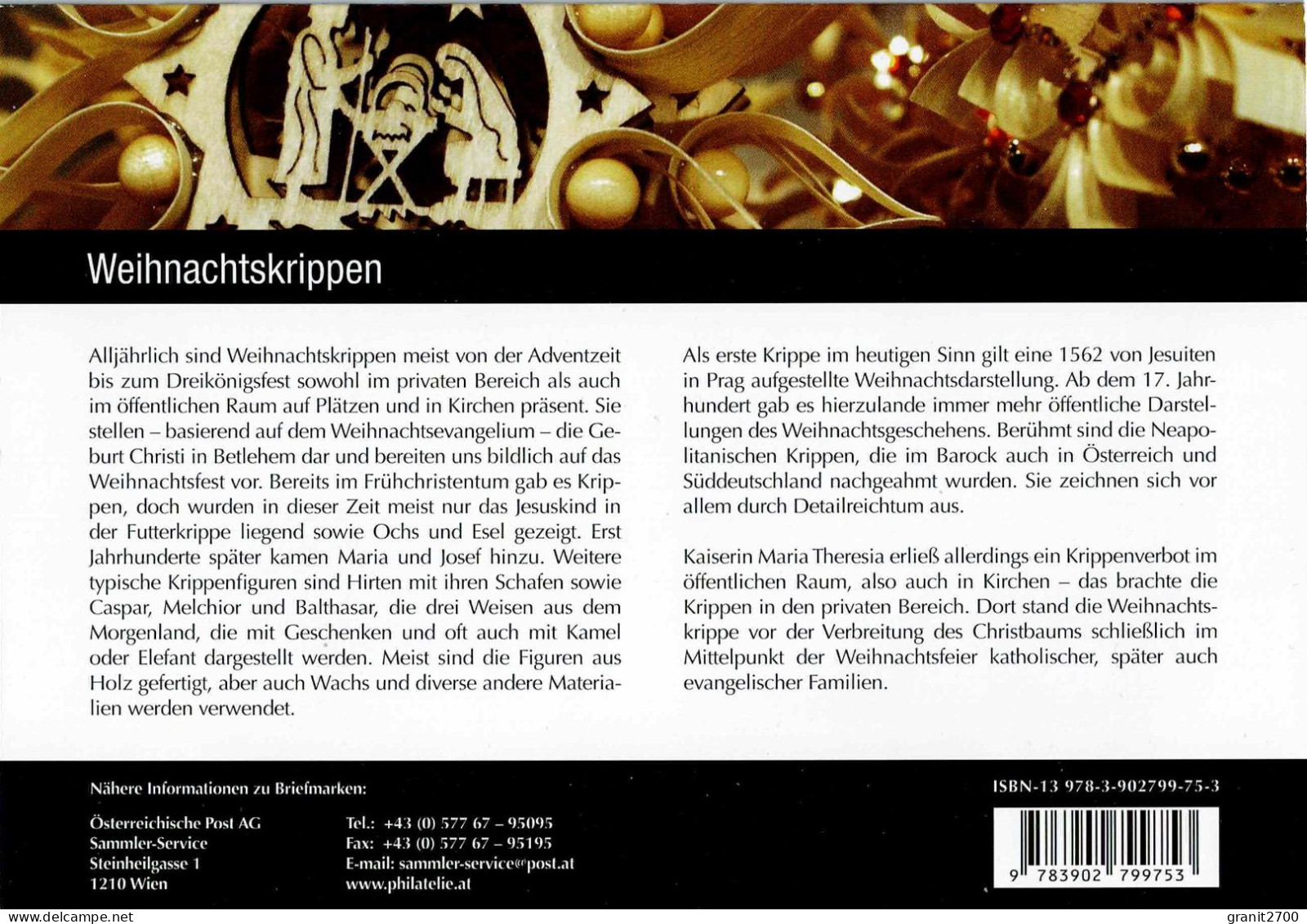 PM  Bogen Weihnachtskrippen  - Marken Edition 8    Lt. Scan Postfrisch - Personalisierte Briefmarken