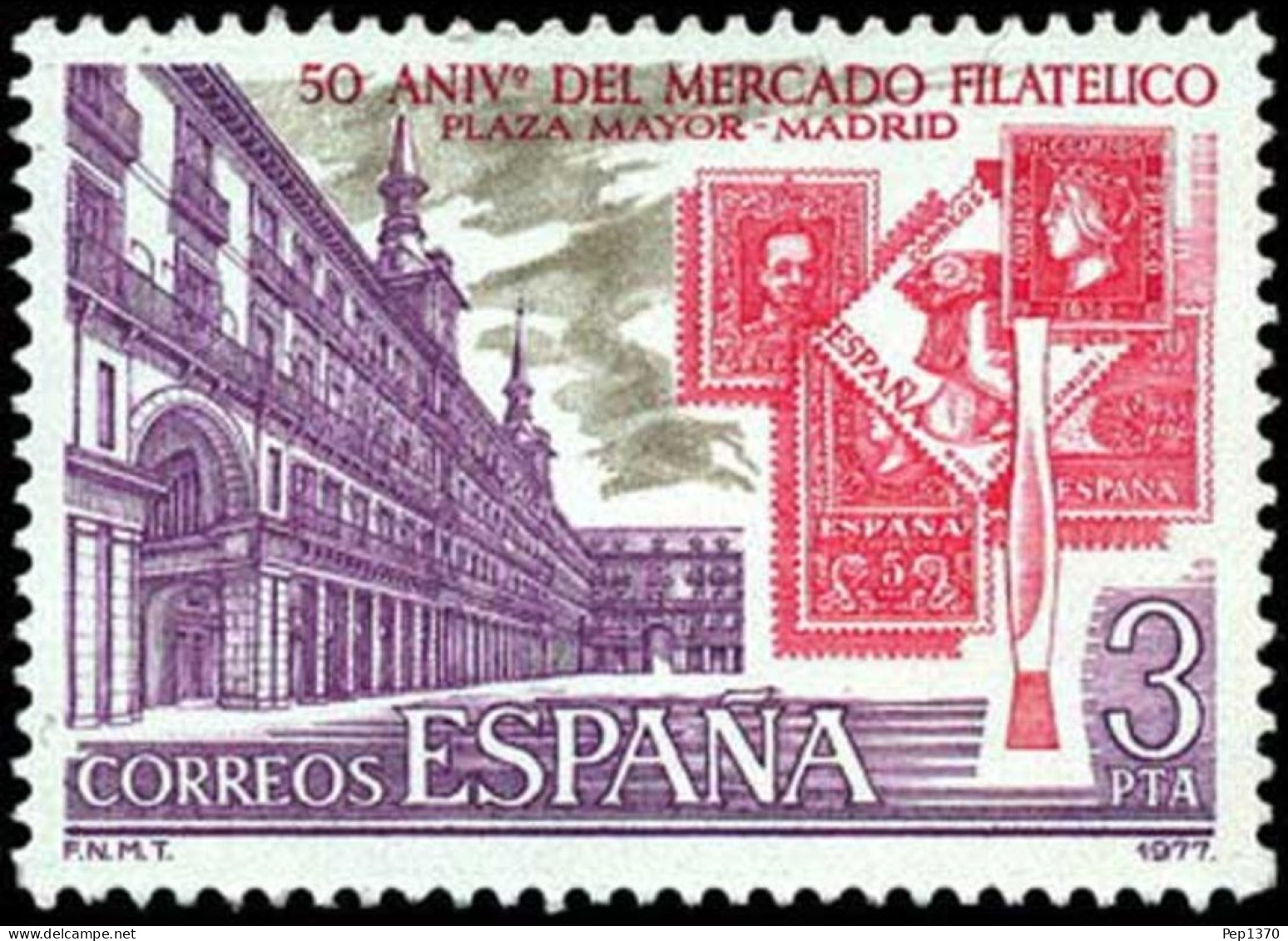 ESPAÑA 1977 - MERCADO FILATELICO DE LA PLAZA MAYOR DE MADRID - EDIFIL 2415** - Ongebruikt