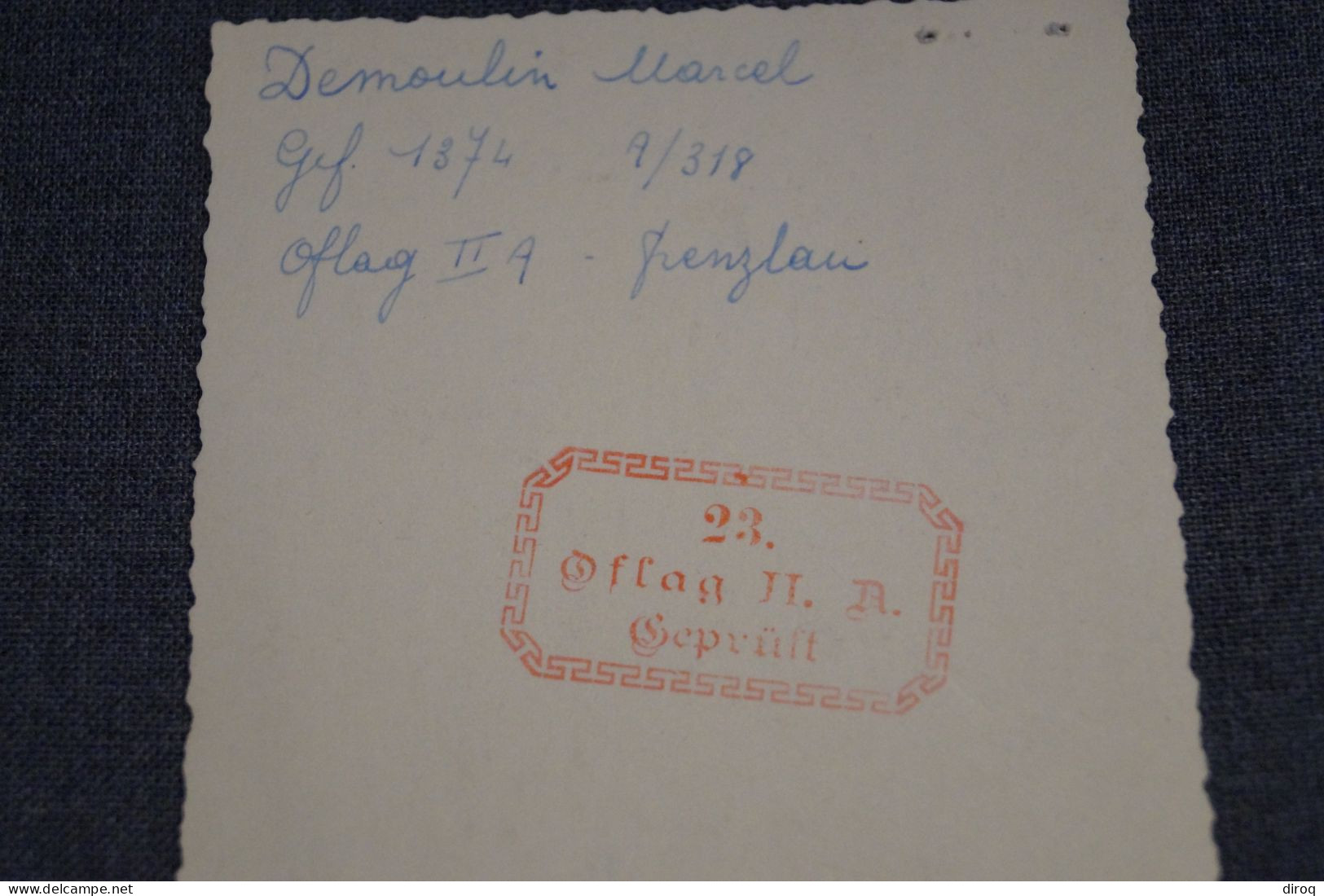 Guerre , Photo D'un Prisonnier Du Camps OFLAG II A ,Demoulin Marcel,format Carte Postale - 1939-45