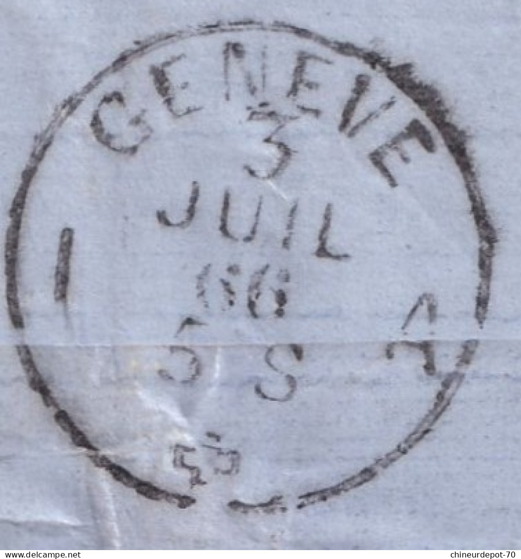 suisse thun Thoune  anb Lausanne bern geneve 3 juil 1866 5 s IA