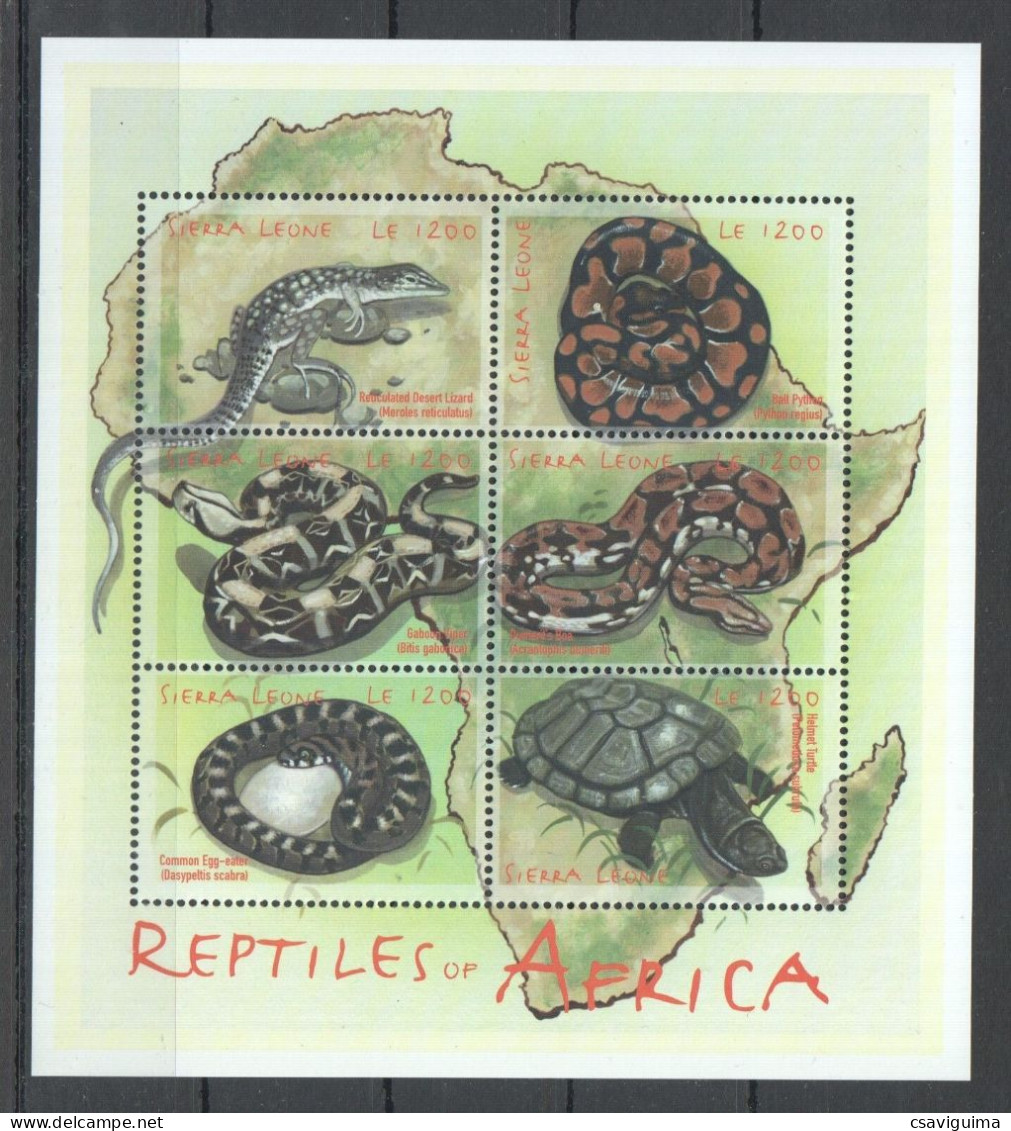 Sierra Leone - 2001 - Reptiles Of Africa - Yv 3187/92 - Autres & Non Classés