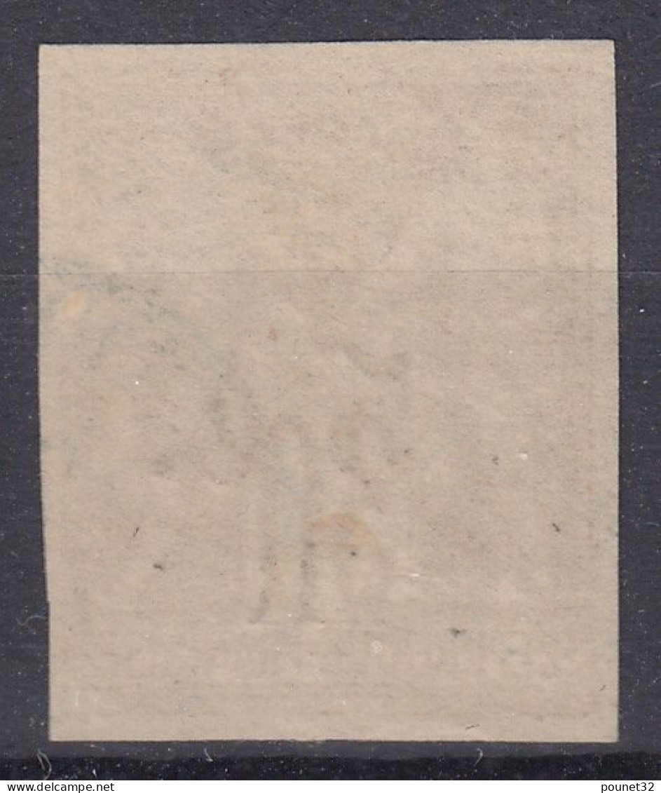 TIMBRE REUNION TYPE SAGE SURCHARGE N° 7 OBLITERATION BLEU LEGERE - TB MARGES - Used Stamps