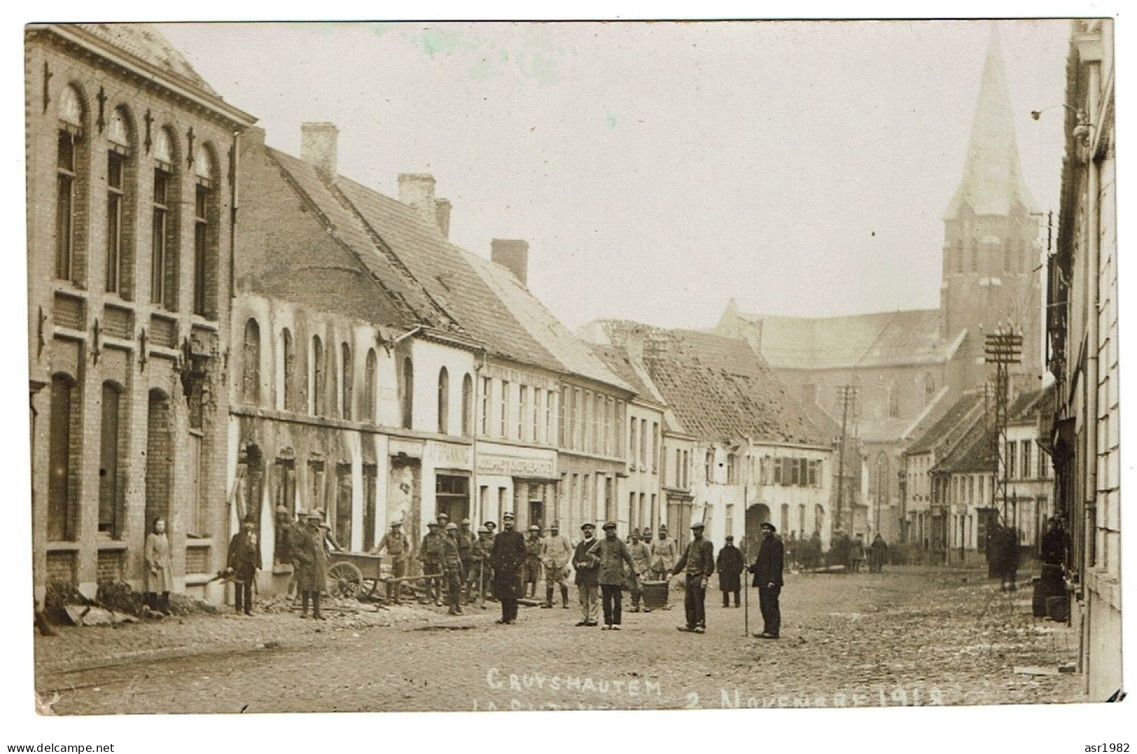 Fotokaart Kruishoutem / Kruisem :  WO 1 : 2 November 1918 . - Kruishoutem