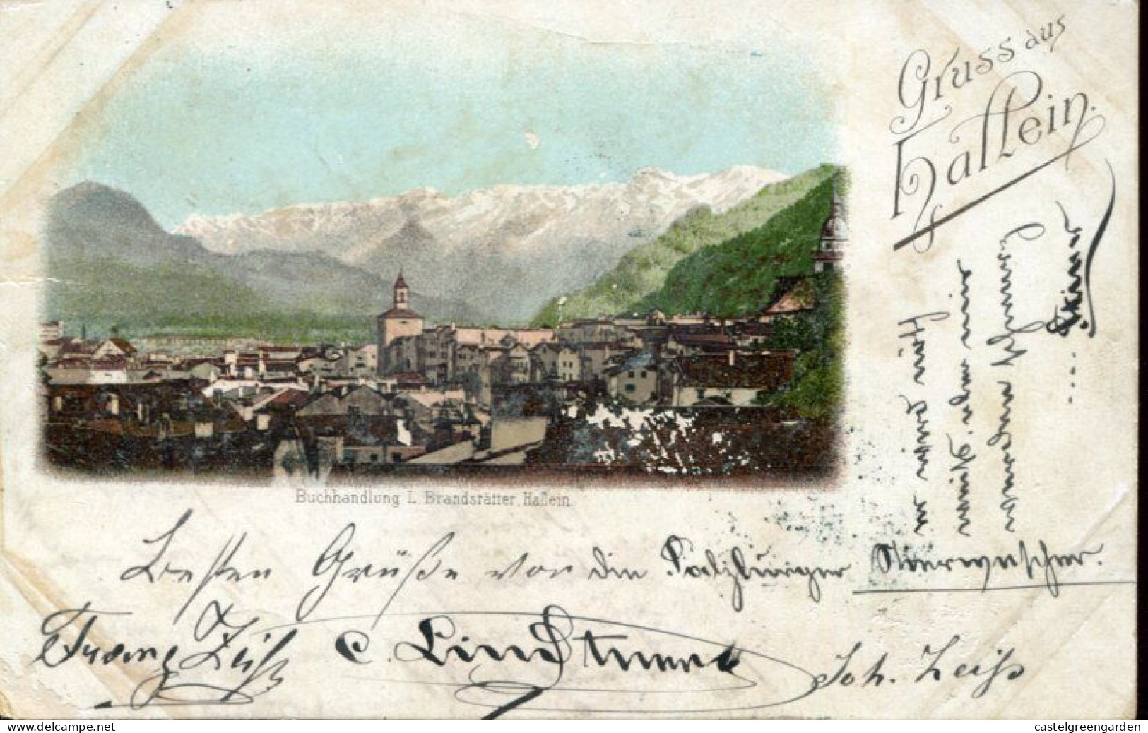 X0085  Austria AK. Circuled Card Gruss Aus Hallein - Autres & Non Classés