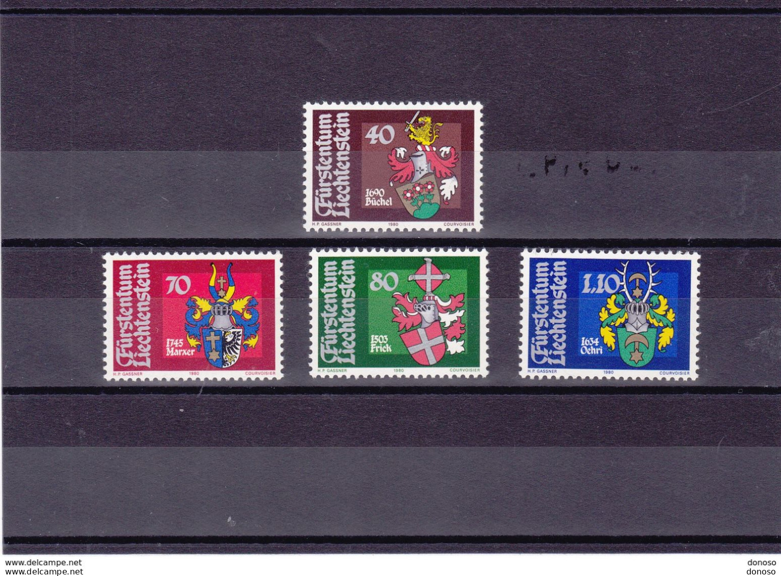 LIECHTENSTEIN 1980 ARMOIRIES I Yvert 684-687, Michel 743-746 NEUF** MNH Cote 4,75 Euros - Unused Stamps