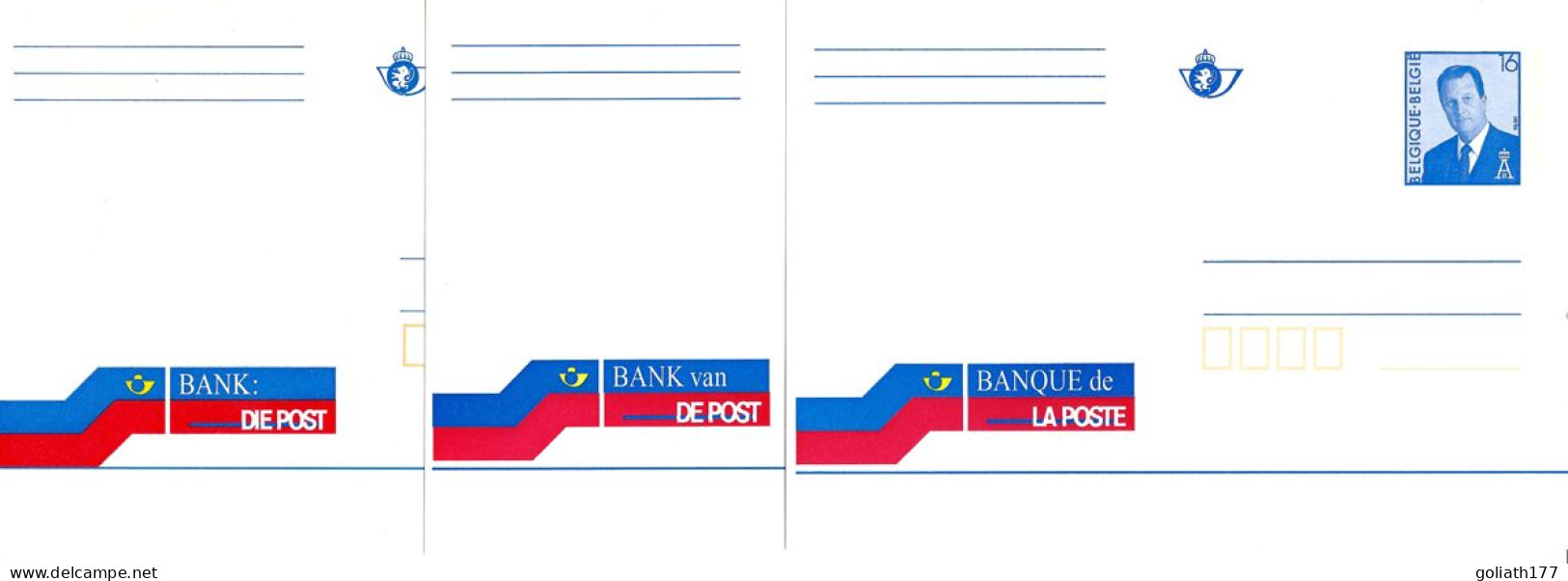 Geillustreerde Briefkaart 50 ** Bank Van De Post - Set Van 3 - F-N-D - Tarjetas Ilustradas (1971-2014) [BK]