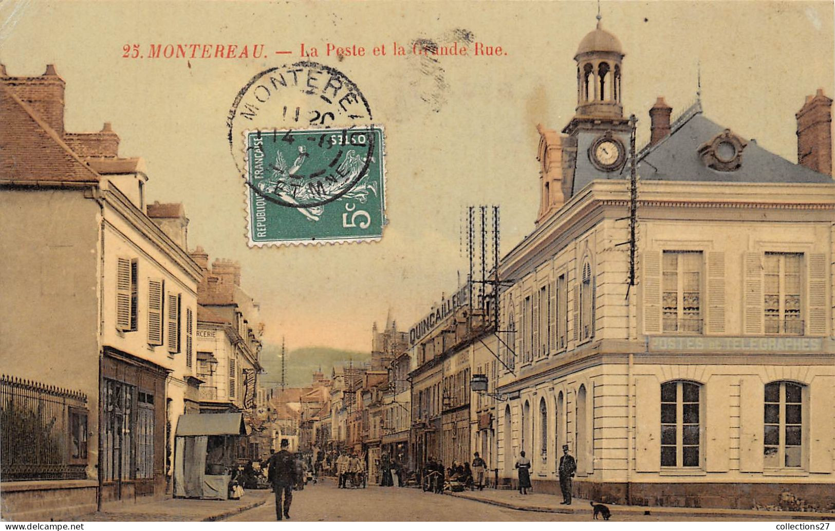 77-MONTEREAU- LA POSTE ET LE GRANDE RUE - Montereau