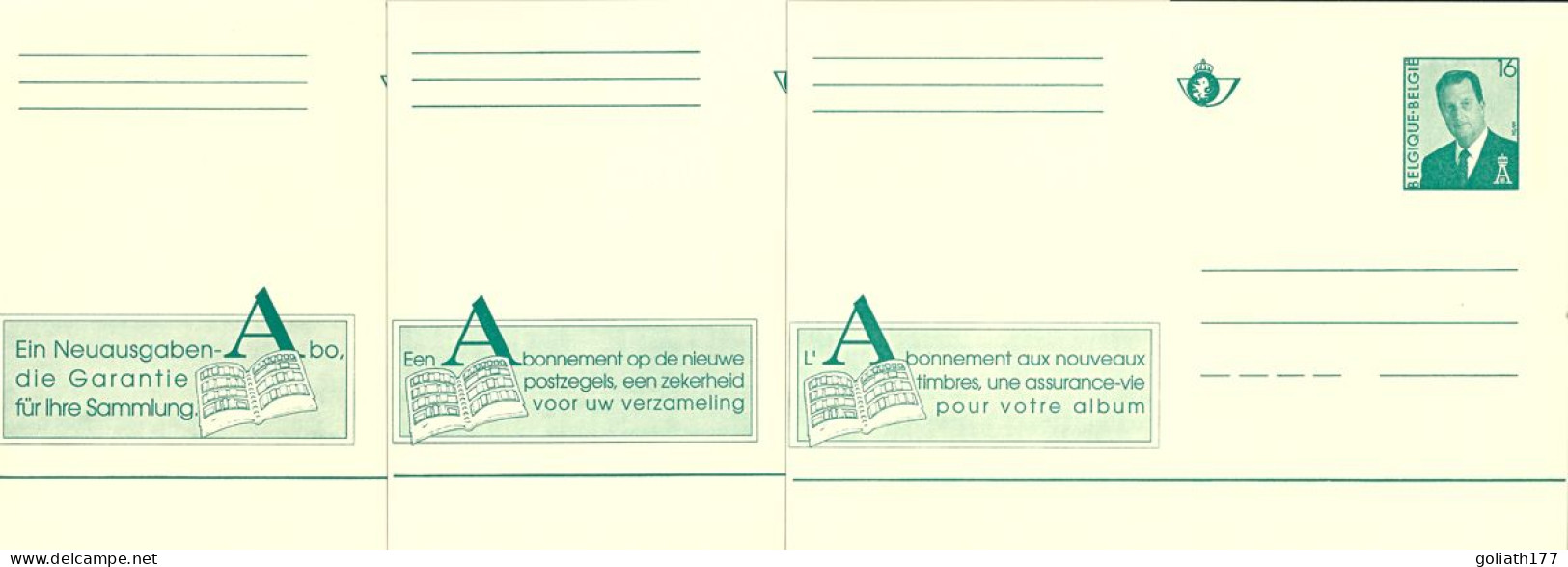 Geillustreerde Briefkaart 51 ** Promotie Van De Filatelie Via Een Abonnement - Set Van 3 - F-N-D - Cartoline Illustrate (1971-2014) [BK]