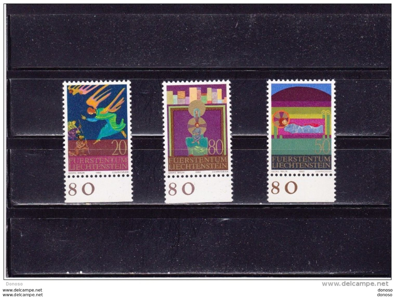 LIECHTENSTEIN 1980 NOËL Yvert 702-704, Michel 761-763 NEUF**MNH Cote 2,25 Euros - Unused Stamps
