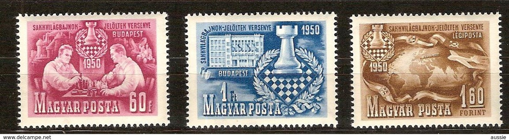 Hongrie Hongarije Ungarn 1950 Yvertn° 946-947 Et LP PA 95 *** MNH Cote 15,50 € Chess échec Schaken - Unused Stamps