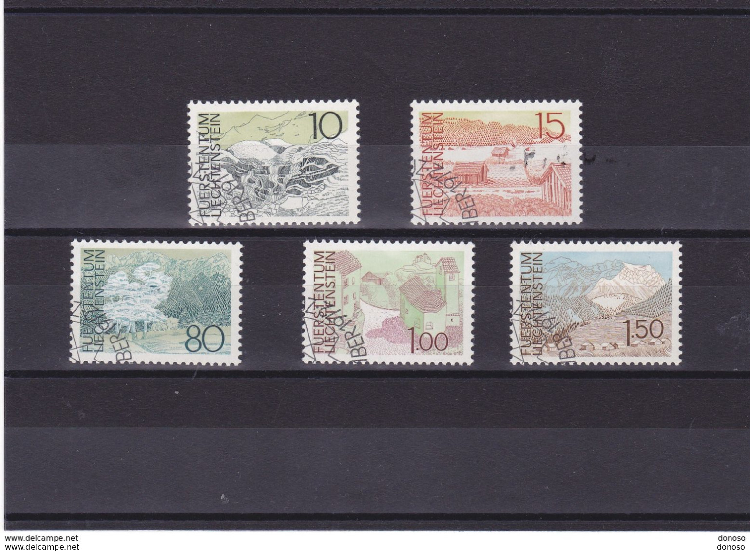 LIECHTENSTEIN 1972 PAYSAGES  Michel 573-577 Oblitéré, Used - Used Stamps