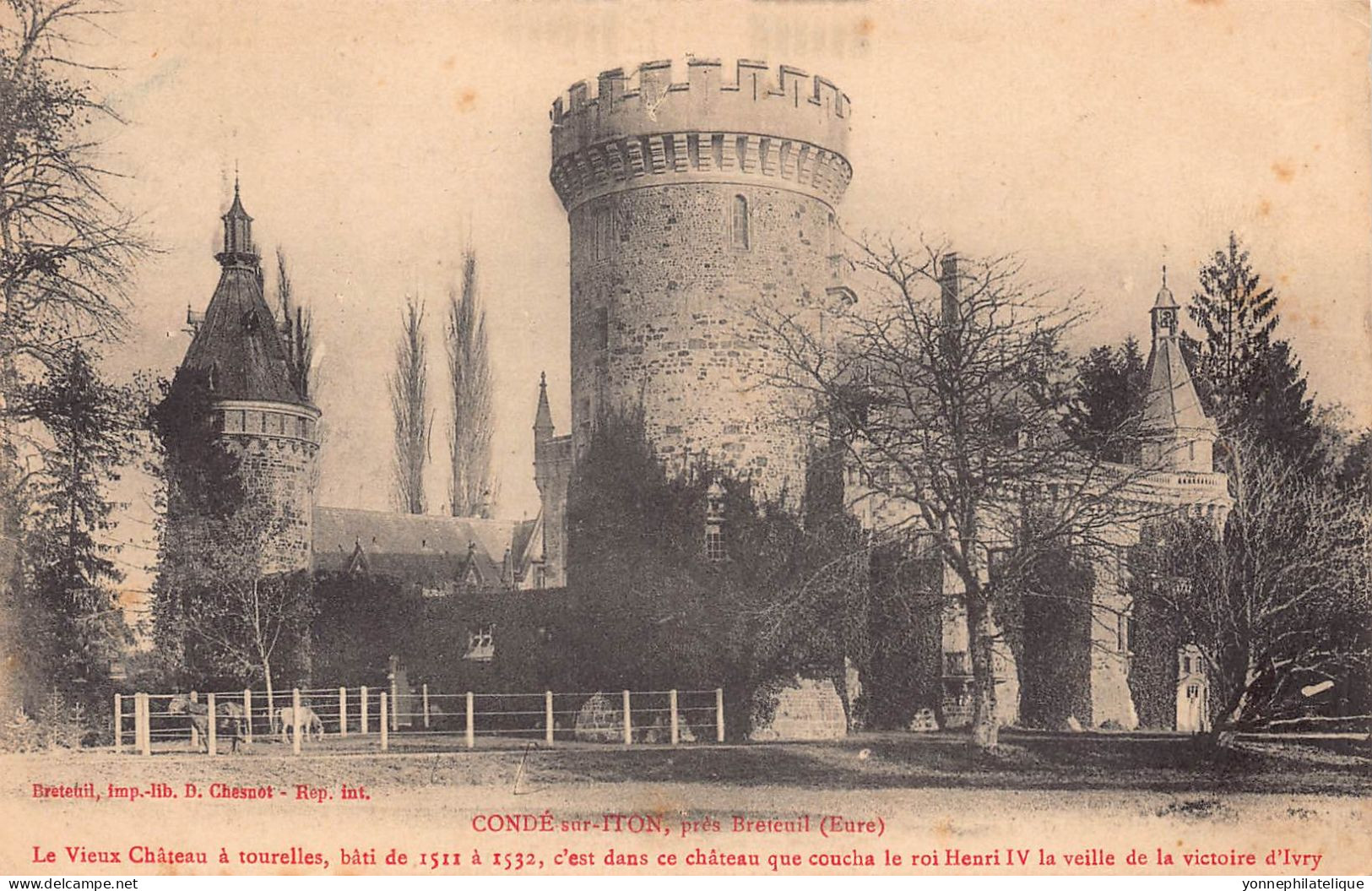 27 - EURE - Canton de BRETEUIL - CONDE SUR ITON - collection de 25 CPA Château - LOT 27-17G