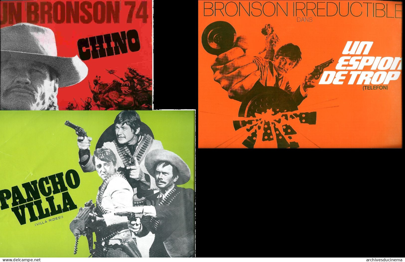 Charles BRONSON 3 Pressbooks Originaux - Publicité Cinématographique