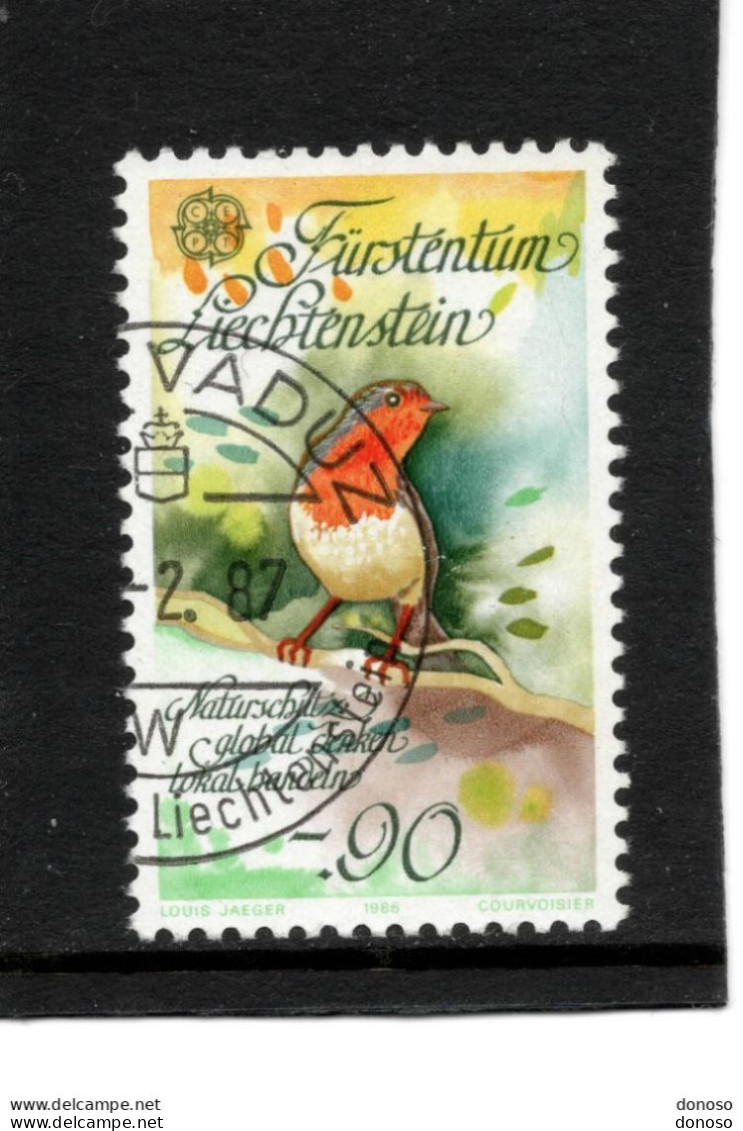LIECHTENSTEIN 1986 Oiseaux Rouge Gorge Europa Yvert 835 Oblitéré - Used Stamps