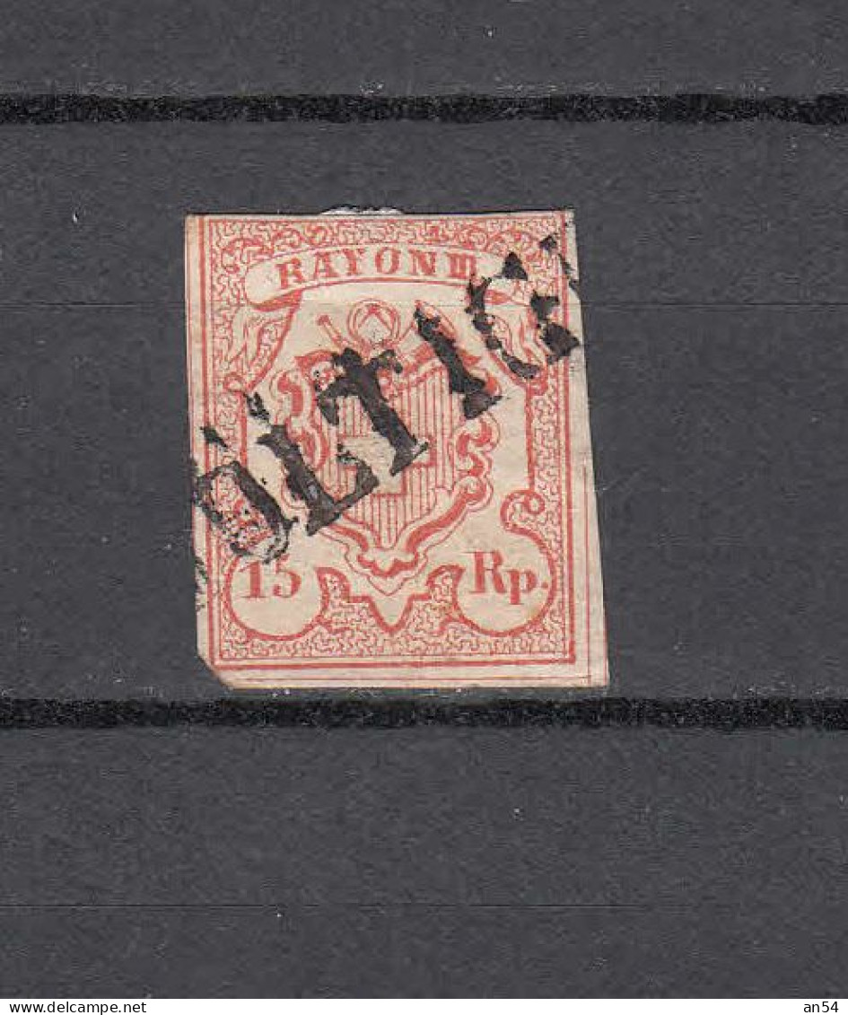 1852 N° 18  OBLITERE      COTE 1000.00        CATALOGUE SBK - 1843-1852 Federal & Cantonal Stamps