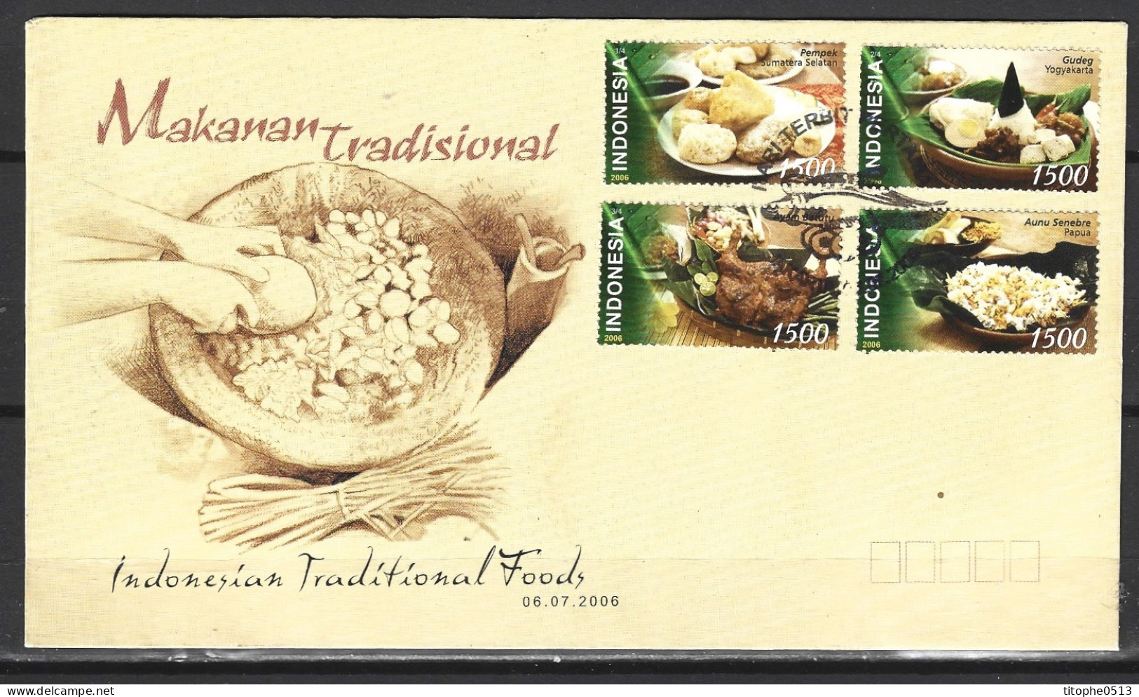 INDONESIE. N°2201-4 De 2006 Sur Enveloppe 1er Jour. Gastronomie. - Ernährung