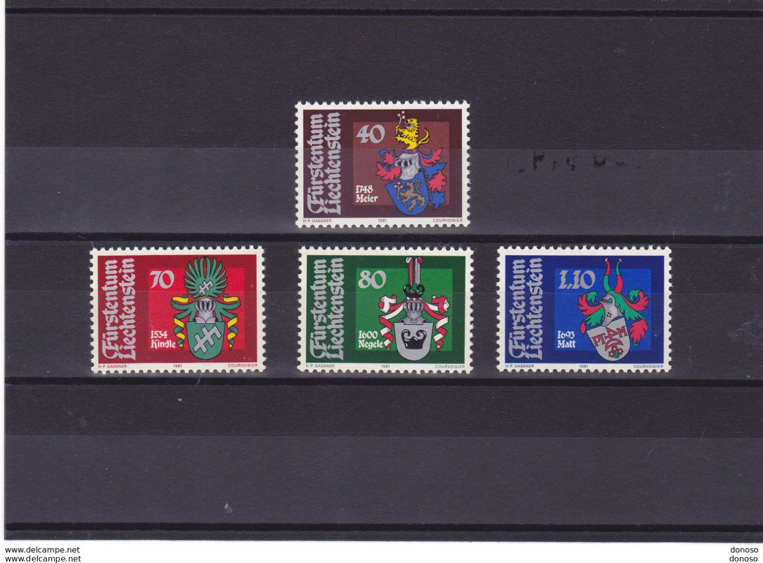 LIECHTENSTEIN 1981 ARMOIRIES II Yvert 707-710, Michel 766-769 NEUF** MNH Cote 4,75 Euros - Unused Stamps